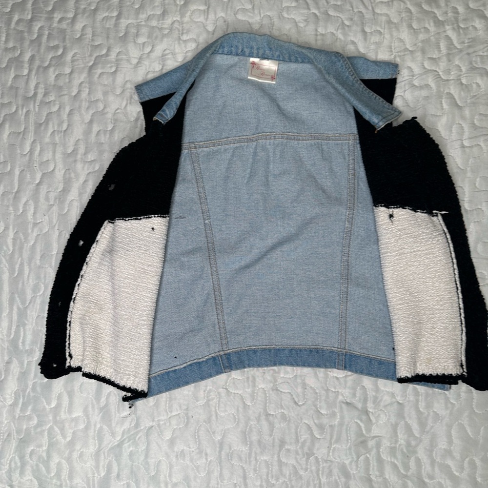 Vintage 90s Romeo Romeo Bouclé & Denim Vest – Western Y2K Aesthetic Size M - Picture 12 of 14